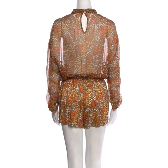 Poupette St Barth Silk Printed Short Romper Jumpsuit size XS - Picture 2 of 12
